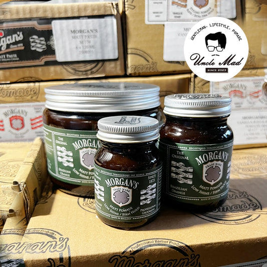 Morgan's 摩根髮油《綠標 Green Label》 霧面自然定型髮泥 商用裝 500g