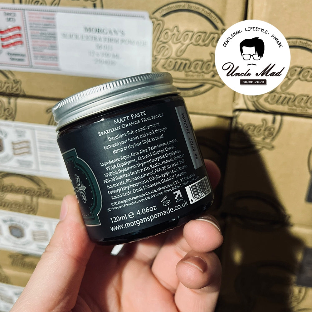 Morgan's 摩根《無光澤髮蠟 Matt Paste》中等定型 霧面自然質感