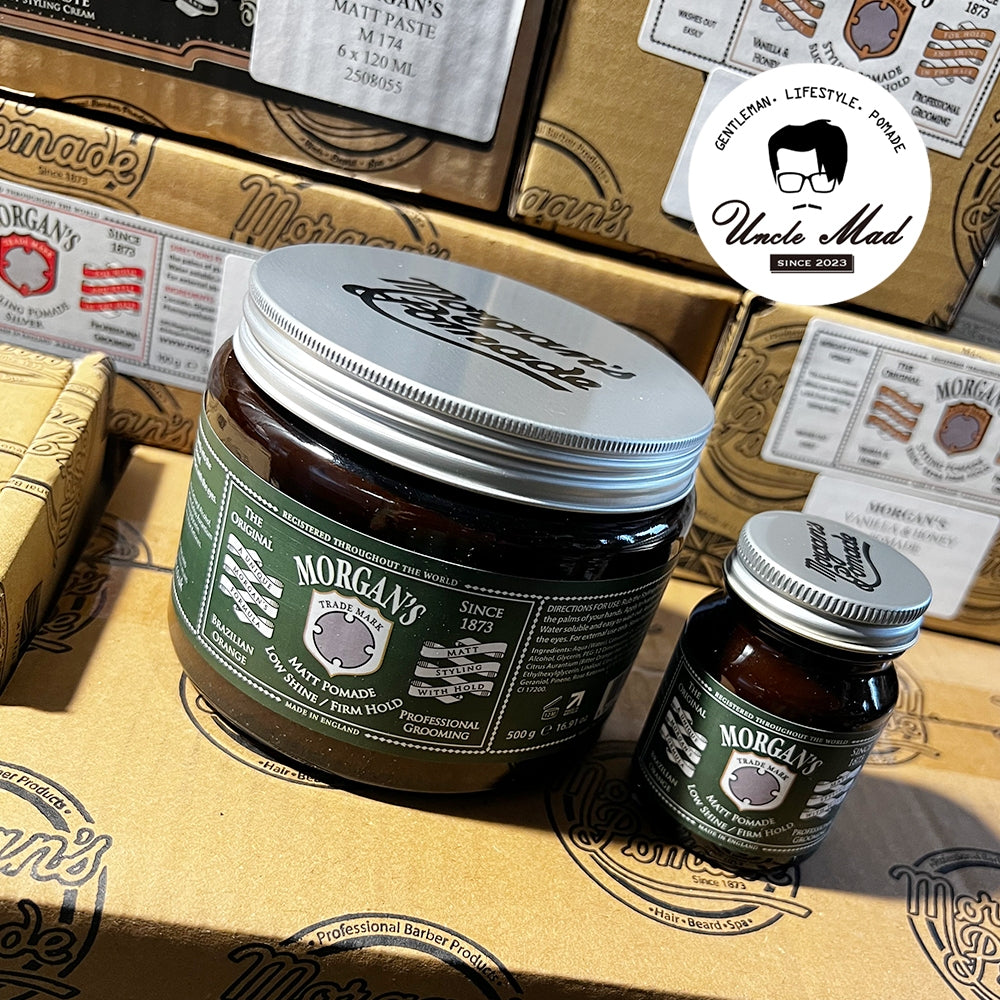 Morgan's 摩根髮油《綠標 Green Label》 霧面自然定型髮泥 商用裝 500g